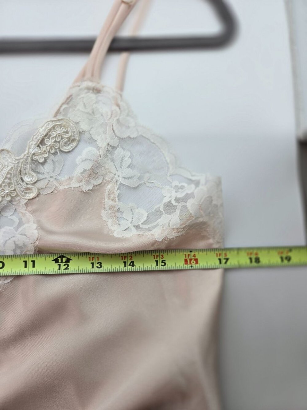 VTG California Dynasty XS-S Pink Satin Lace Midi Slip Dress MadeUSA Whimsy Fairy - Picture 12 of 16